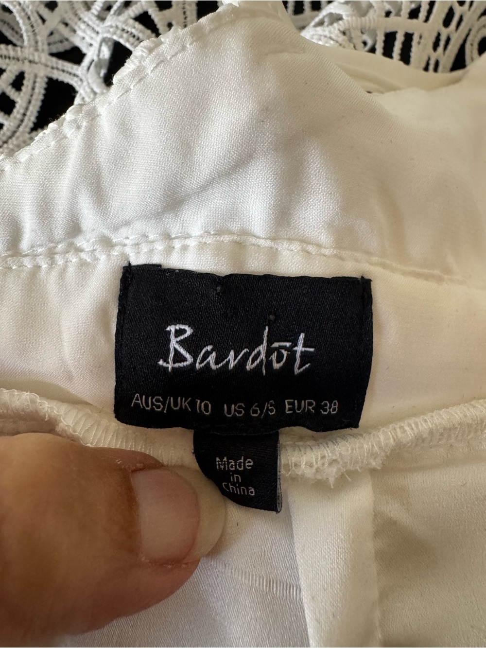 NWOT Bardot Versailles White Crochet Lace Midi Dress | Revolve LWD - Picture 9 of 13